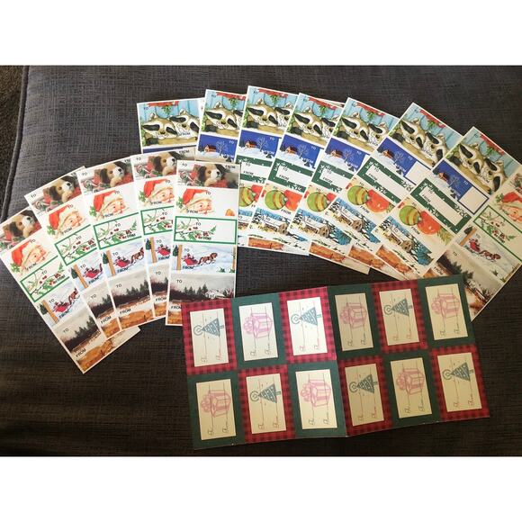 100+ Vintage Christmas Gift Tags vintage mixed lot Sheets Unused New B - Picture 1 of 5